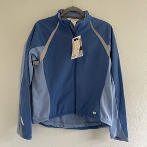 NWT Pearl Izumi Barrier Jacket Blue Women's Large Cold Thermal Full Zip Cycling‎